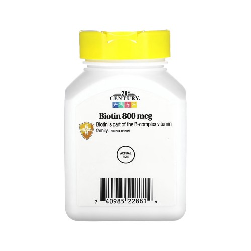 Биотин 800 мкг / Biotin 800 mcg (21st Century), 110 табл в России