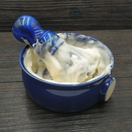 Чаша для бритья керамическая, синий глянец