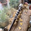 Кольцо для бороды и волос Готический череп на спирали, цвет серебро, 7,0 мм в России
