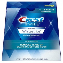Отбеливающие полоски для зубов Crest 3D Whitestrips 1-Hour Express, курс 7 дней
