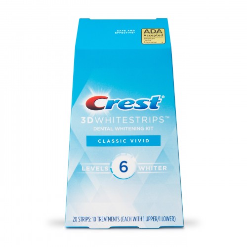 Отбеливающие полоски для зубов Crest 3D Whitestrips Classic Vivid 6 LEVELS WHITER, курс 10 дней в России