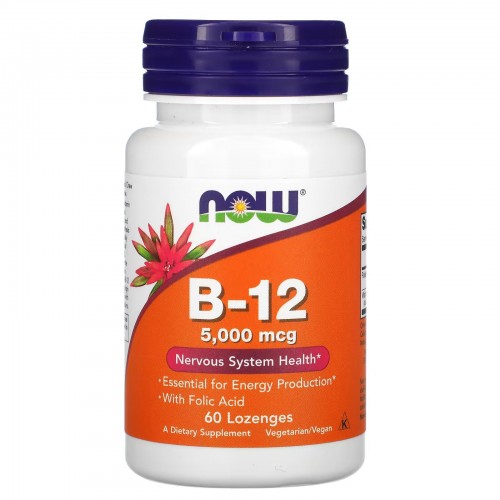 Комплекс витаминов B-12, Now Foods, 60 пастилок в России