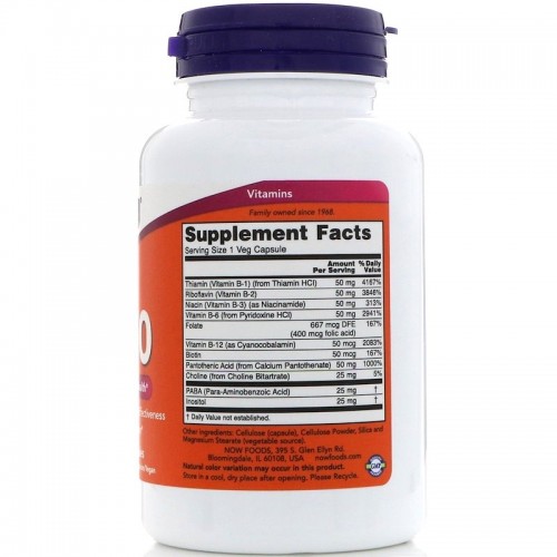 Комплекс витаминов B-50, Now Foods, 100 капсул в России